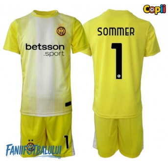 Inter Milan Yann Sommer #1 Portarii Echipament de Fotbal Replică 2025-26 Copii Deplasare (+ Șorturi)